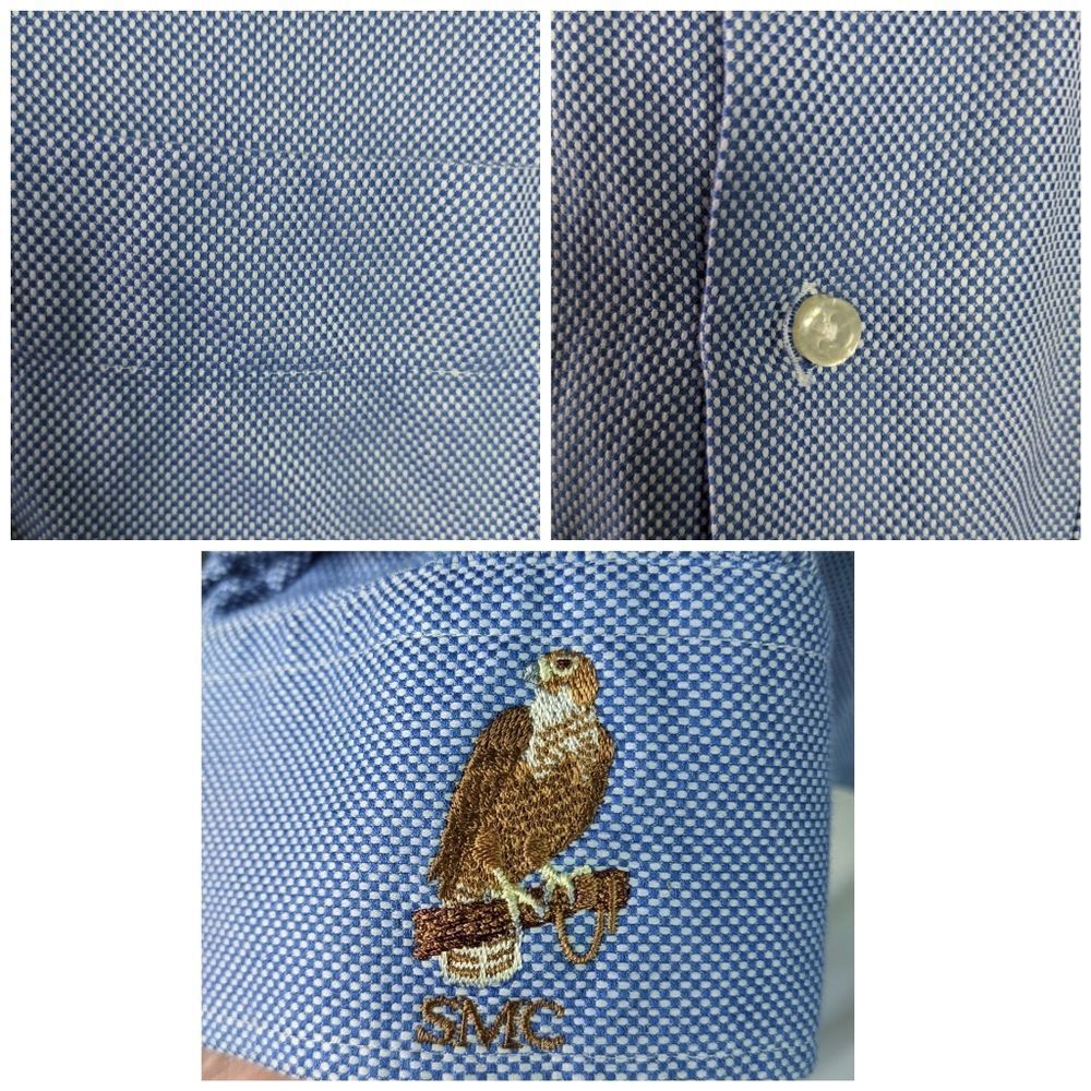 Peter Millar Blue Checked Button Down Shirt Sz Xxl - image 2